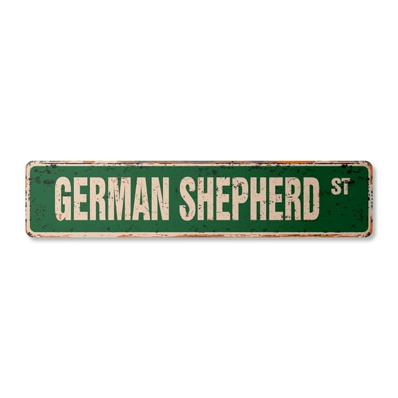 GERMAN SHEPHERD Vintage Plastic Street Sign dog lover great pet animal | Indoor/Outdoor |  24" Wide