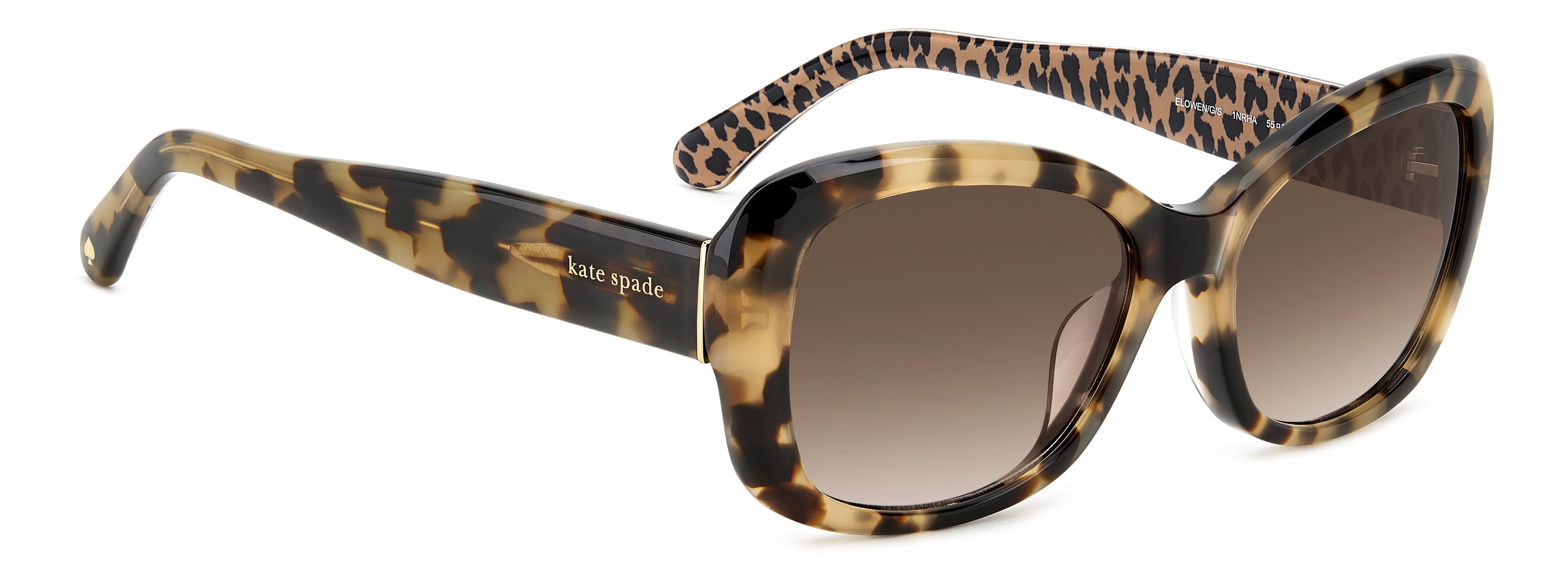 Kate Spade Women's Elowen/G/S/US Sunglasses w/ Case, Havana Pattern Beige