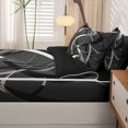 thumbnail image 5 of Homewish Gray Spiral Swirl Zipper Twin Comforter Sets with Fitted Sheet and 2 Pillowcases,Classic Contemporary Zipper Bedding Set,Black Reversible,4pcs, 5 of 8
