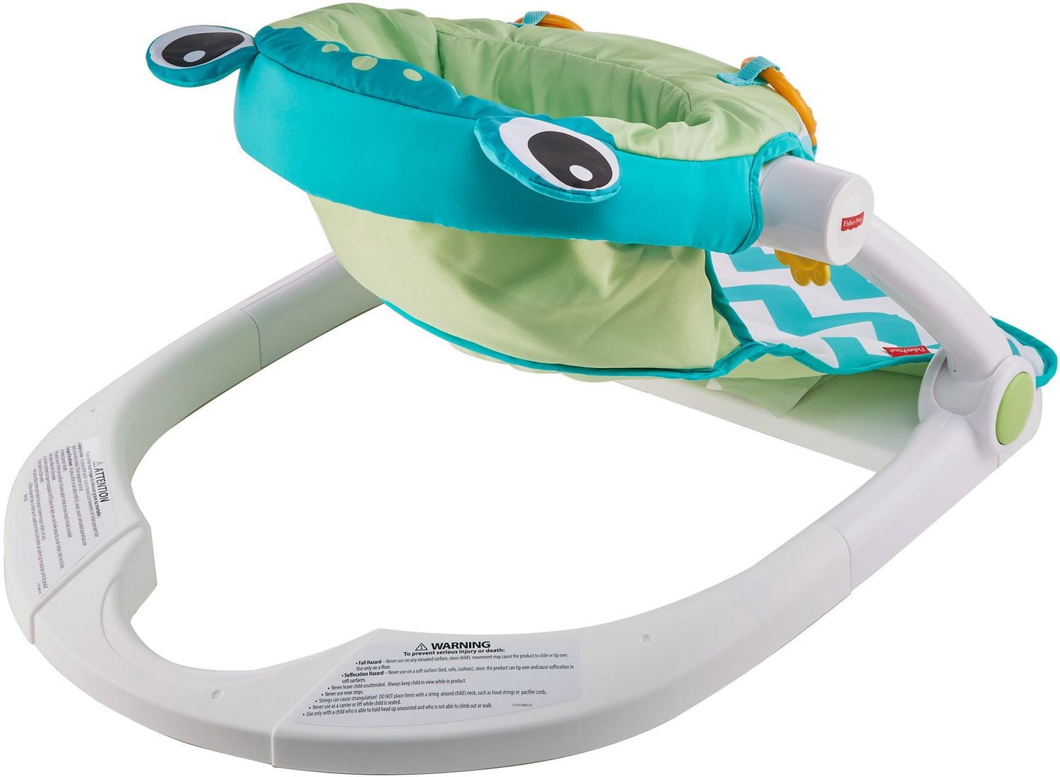 Fisher-Price Sit-Me-Up Floor Seat Portable Infant Chair with 2 Toys, Citrus Frog - Walmart Exclusive, Fold-able design