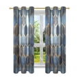 thumbnail image 7 of Yayeee Window Curtains Light Filtering 63"x52" Grommet Panel Pair Home Living Room Decor, Elegant Hexagon Pattern, 7 of 7