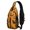 Halloween Cat & Bat Pattern, variant on Halloween Dancing Skeleton Coffin Spider Sling Backpack, Cycling Sling Bag with Earphone Port, Breathable Padded Back Gift Ideas for Holiday Birthday Gifts