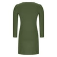 thumbnail image 5 of HWRETIE Loungewear Set,Women Pajama Dress Solid Color Plus Size Round Neck Long Sleeve Loose Comfortable Casual Mid Calf Nightgown Home Clothes Sleepwear Army Green （9XL）, 5 of 8