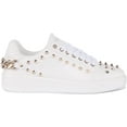 thumbnail image 2 of Guess Renatta Women's Lace Up Synthetic Stud Trainers In Cream Size 9.5, 2 of 6