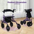 thumbnail image 3 of Giantex All-Terrain Rollator Walker w/ Pneumatic Tires, Foldable Outdoor Walkers, Lightweight Walker for Seniors, Purple, 3 of 6