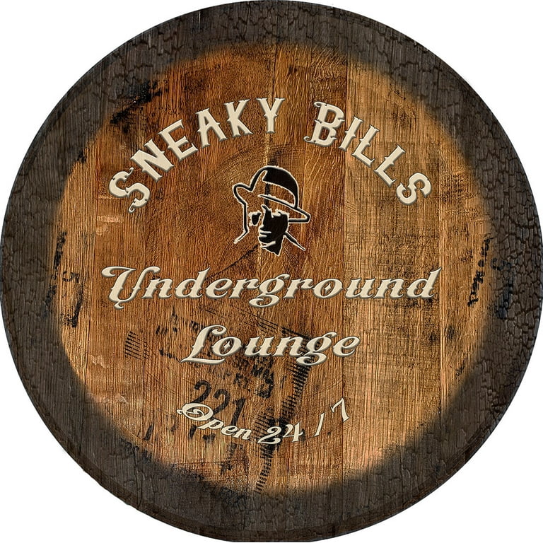 Underground Lounge - Prohibition Speakeasy Sign Large Whiskey Barrel Wall  Decor 