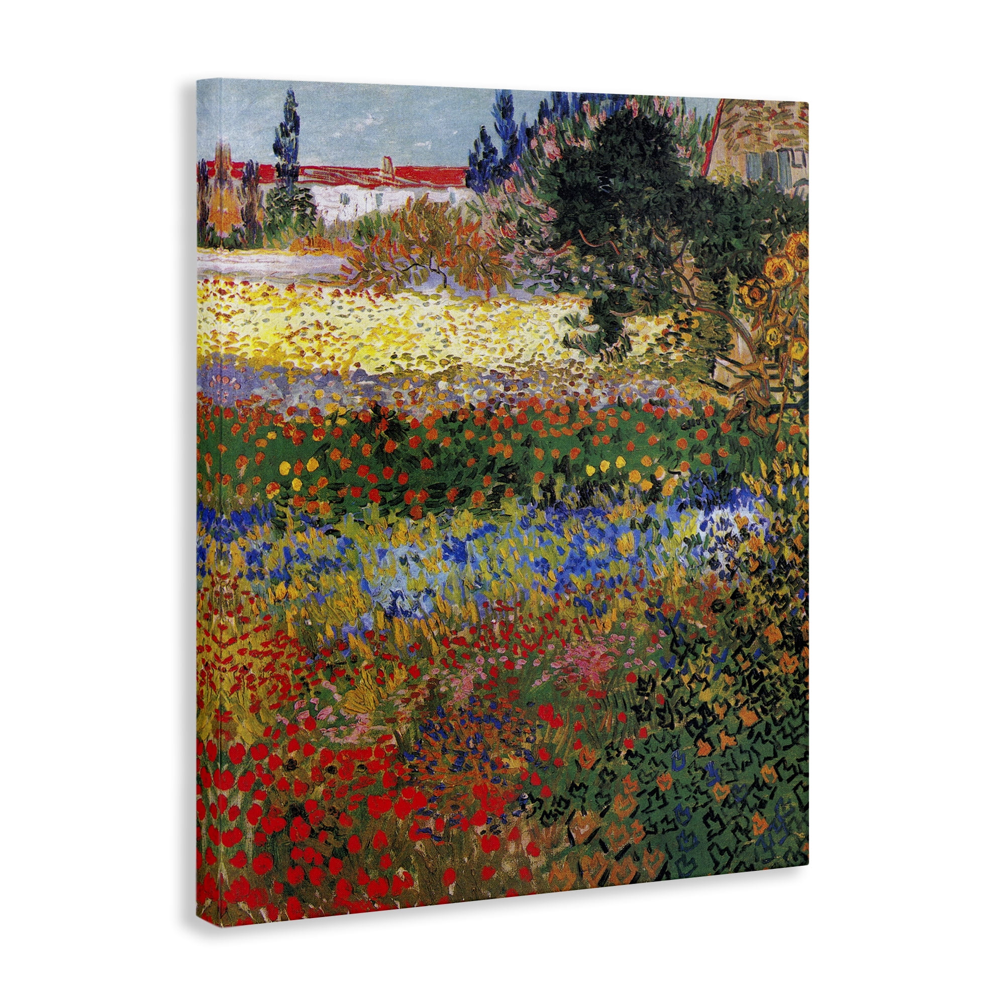 Stupell Industries Van Gogh Flower Garden Landscape & Nature Painting Wrapped Canvas Art Print Wall Art, 16 x 20