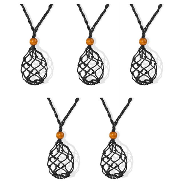 5X Cordón de Collar Sostenedor de Piedra Vacío, Cordón de Collar para Cristales, Sostenedor de Piedra Colgante Sostenedor de Collar Ajustable Colgante