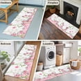 thumbnail image 6 of Pink Flowers Large Area Rugs for Bedroom Living Room, Soft Non Slip Carpet Bedside Rug, Cartoon Botanical Floral Vines Leaves Rectangular Floor Cover Kitchen Accent Rug 2'x6' for Dining Room/Office, 6 of 9
