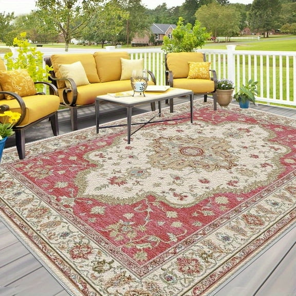 5'x7' washable carpet for living room non-slip carpet runners medium pile area rug plaid area rug rust area rug
