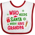 thumbnail image 3 of Inktastic Who Needs Santa when I Have Grandpa Boys or Girls Baby Bib, 3 of 4