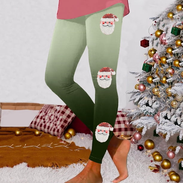 WILLBEST Leggings de Cintura Alta para Mujer, Mallas Deportivas con Estampado Navideño, Bloques de Color, Pantalones de Yoga, Suaves, Elásticos Y Cómodos para Fitness Y Correr. Grande