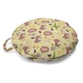 thumbnail image 1 of Tropical Round Floor Cushion with Handle, Exotic Composition of Monkeys Trees and Fruits, Decorative Pillow for Living Room & Dorms, 18" Round, Yellow Mauve, by Ambesonne, 1 of 4