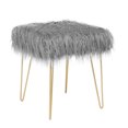thumbnail image 2 of Homebeez Faux Fur Vanity Stool, Small Fluffy Vanity Seat,Furry Ottoman Foot Stool for Dressing Room, Bedroom, Living Room or Kids Room, 2 of 8