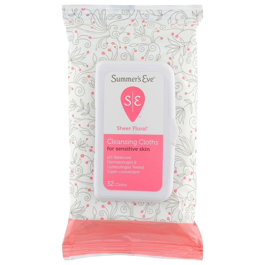 Summer's Eve Feminine Cleansing Cloths for Sensitive Skin Sheer Floral