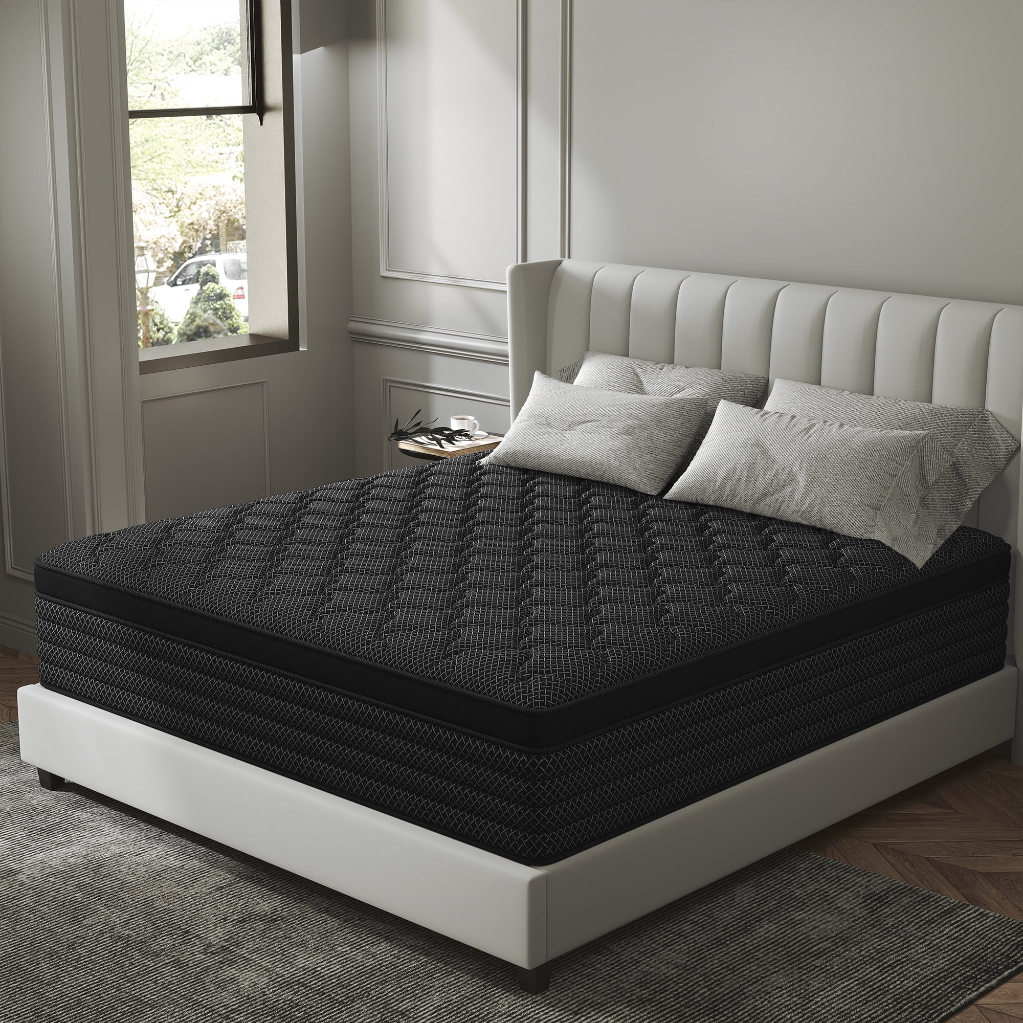 Kviwasha 14 inch Twin Mattress in a Box Pocket Innerspring Hybrid Mattress, CertiPUR-US Certified , Twin