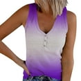 thumbnail image 2 of Fznquz Women Tank Top Button up Sleeveless Ribbed Purple Active V Neck Gradient Casual Womens Tank Tops Maxi, 2 of 5