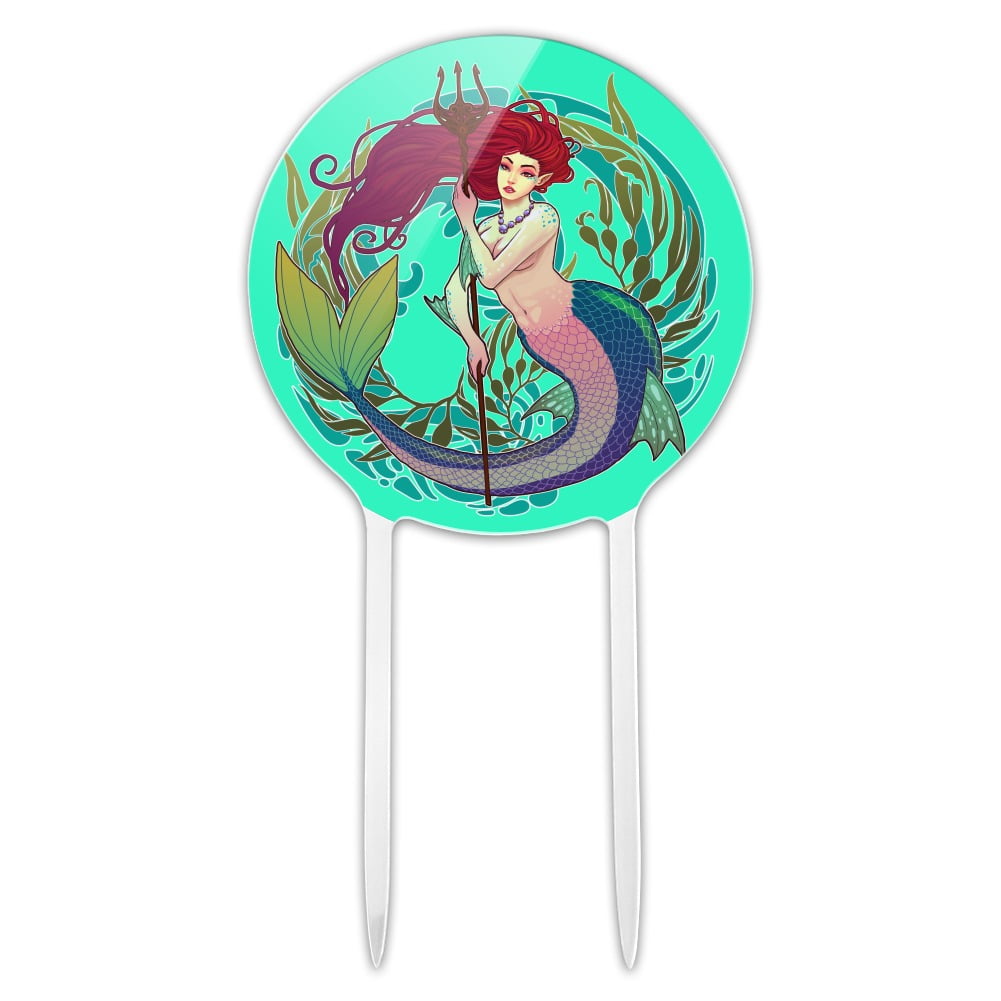 Acrylic Mermaid Holding Trident Circle Art Nouveau Kelp Cake Topper Party Decoration For Wedding Anniversary Birthday Graduation Walmart Com Walmart Com Acrylic Mermaid Holding Trident Circle Art Nouveau Kelp Cake Topper Party Decoration For Wedding Anniversary Birthday Graduation Walmart Com Walmart Com