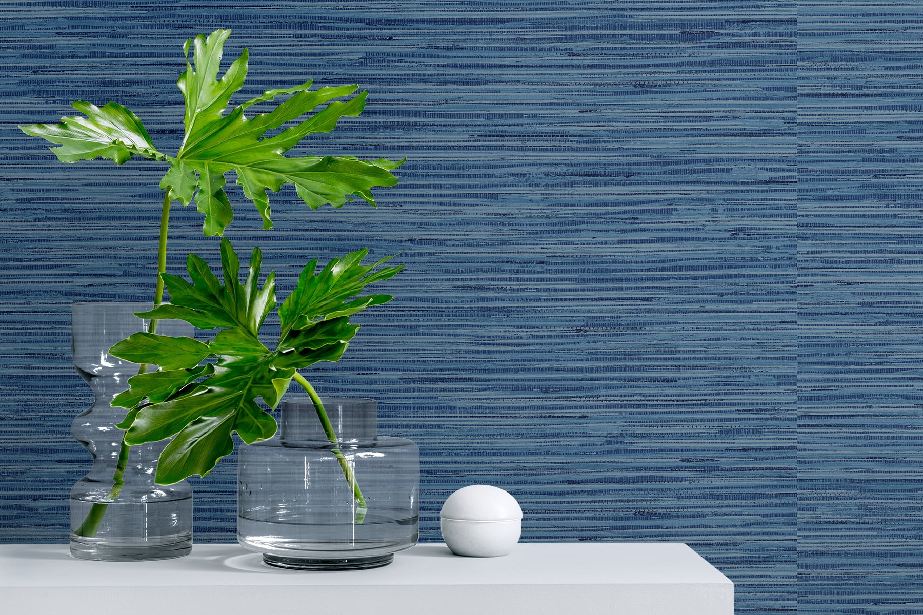 Stacy Garcia Home Marine Blue Grasscloth Peel and Stick Wallpaper