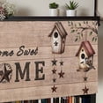 thumbnail image 5 of Sweet Home Rod Pocket Curtain Valance, Western Stars Bird Houses Brown Wooden Grain Farmhouse Window Valance for Living Room, Bedroom, Kitchen 42"W x 18"L, 5 of 9