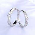 thumbnail image 3 of 1 Paire d'Anneaux Assortis Anneau Ouvert Réglable pour Proposition de la Saint-Valentin, 3 of 10