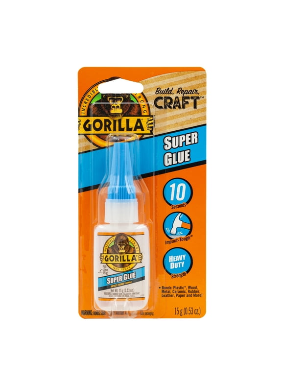 Gorilla Clear Super Glue, 15 Gram Bottle, Product Net Content Quantity .53 oz