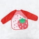 thumbnail image 5 of Babero con mangas para bebé, impermeable, lavable, resistente a manchas y olores, ideal para pintar (fresa roja), 5 of 6