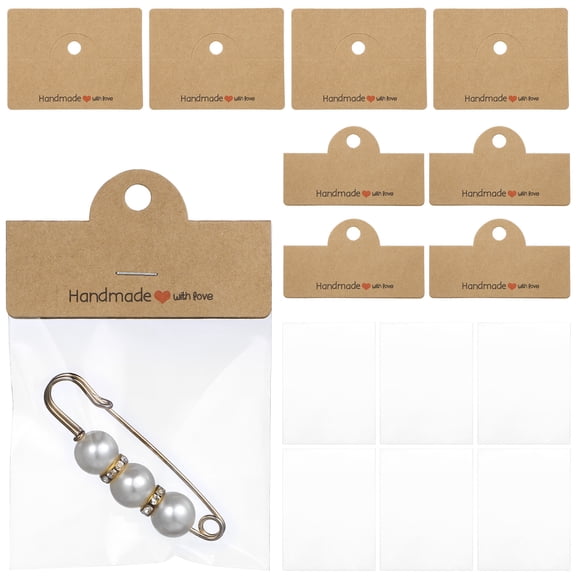 MLINS Clear Storage Jewelry Bags for Small Business Bracelet Packaging Kraft Paper OPP Bag Versatile Use 1 Set
