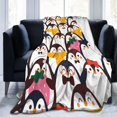 thumbnail image 2 of Cute Penguin Throw Blanket, Penguin Flannel Blanket Home Decor Perfect for Bed and Sofa Blankets for All Season Microfiber Durable Couch Blankets (60x50inch), 2 of 6