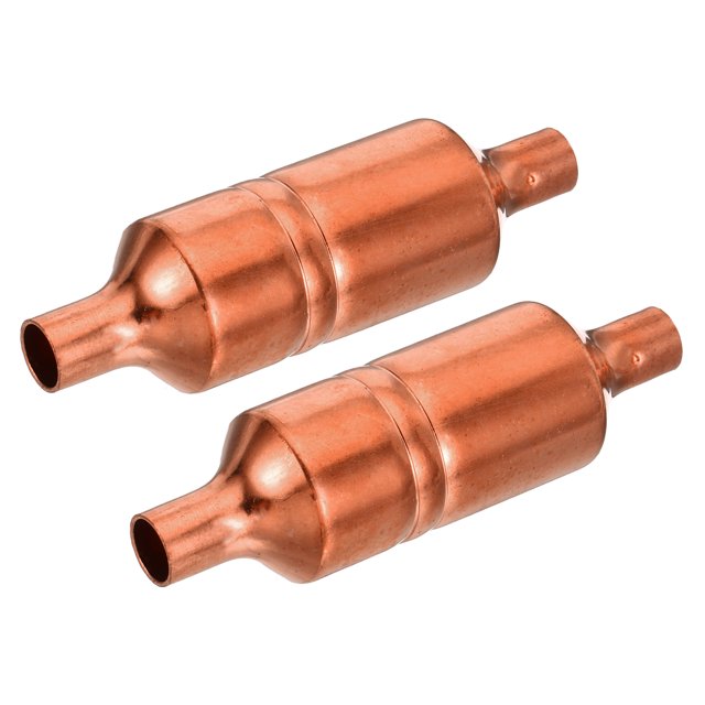 Líquido Línea Cobre Filtro, 9,75mm ID Suciedad Filtros para Aire Acondicionado Calor Bomba Agua Calentador Refrigerador HVAC Refrigeración Sistema, Paquete de 2
