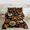 thumbnail image 2 of Homewish Rustic Flower Floral Bedding Comforter Set,Country Plant Twin Comforter Sets,Brown Orange Black Bedding Set For Teens,Luxury Bedroom Decor Reversible,2-Piece, 2 of 8
