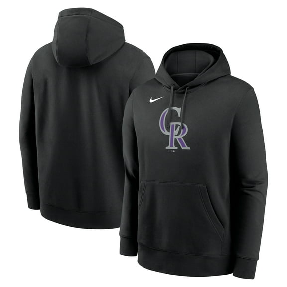 Men's Nike Black Colorado Rockies Logo Club Fleece Hoodie