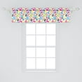 thumbnail image 2 of Ambesonne Colorful Window Valance, Cartoon Dog Paw Traces, 54" X 12", Purple Blue Green, 2 of 3