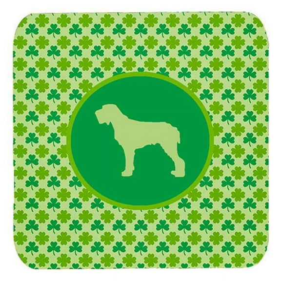 Italiano Spinone Lucky Shamrock Foam Coasters, Set Of 4