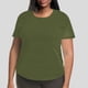 thumbnail image 2 of Camiseta de manga corta y cuello redondo de color liso para mujer, tallas grandes, cómoda y elegante, para uso diario, tallas S-XXXL, 2 of 4