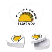 Koyal Wholesale Valentine's Day Heart Shaped Box With Lid, Let's Taco Bout How Much I Love You, Reusable Heart Box