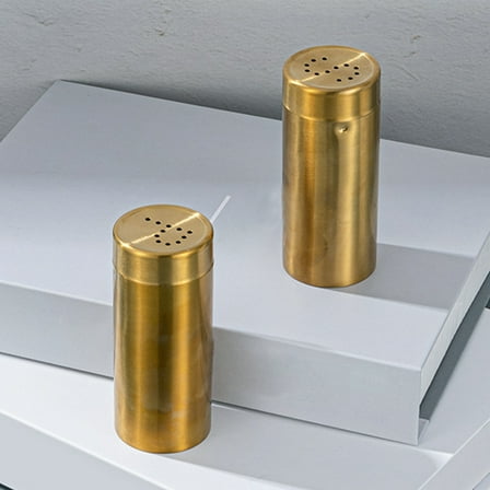 WHAMVOX  2 Pcs Salt Pepper Shaker Stainless Steel Seasoning Bottle