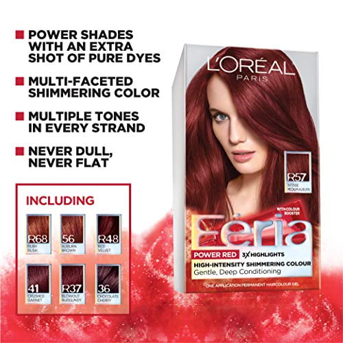 Buy L'Oreal Paris Feria Màu tóc vĩnh cửu lấp lánh nhiều mặt, R48 Red Velvet  ( Intense Deep Auburn ), 1 Kit Online at Lowest Price in Ubuy Vietnam.  22307122