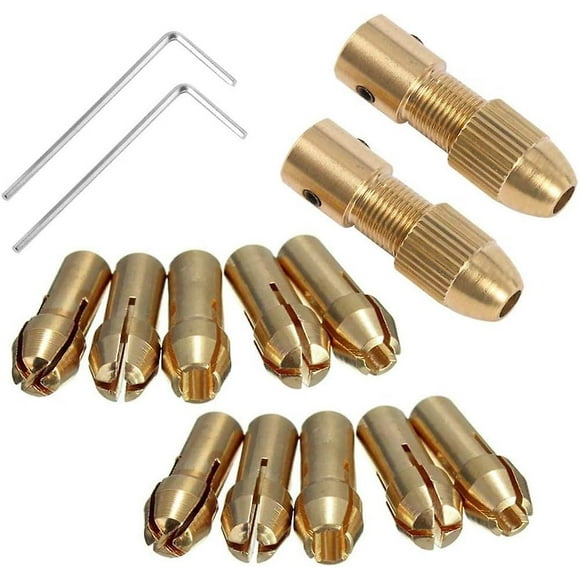 Small Electric Drill Chuck Micro Twist Drill Chuck Set Motor Shaft With 2.0mm Allen Wrench Copper Cap (2.0mm X 2 Sets)