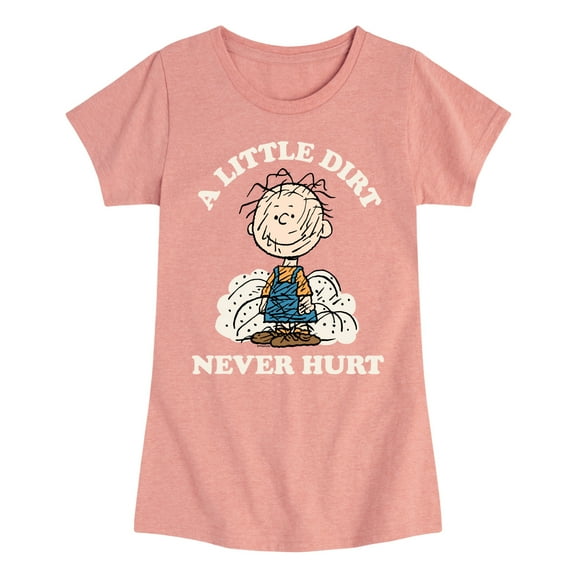 Peanuts - Pigpen Little Dirt Never Hurt - Toddler & Youth Girls Short Sleeve Graphic T-Shirt
