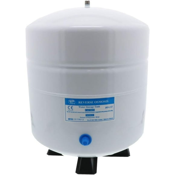PA-E RO-132 Stainless Steel 4.5 Gallon Reverse Osmosis Storage Water Tank - White, 1/4" Port