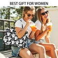 thumbnail image 5 of Large Capacity Tote Bag,Smiling Ghosts Halloween Pattern Handbag Fashion Luxury Tote Bag,15.7"x13"x 5.1" Inches,Laptop Compatible, 5 of 6