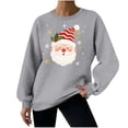 thumbnail image 7 of Ahabrexf Women Gifts for Christmas Blouses for Women Fashion Women's Fashion Loose Casual Christmas Printed Round Neck Long Sleeve Hoodless Sweatshirt Womens Christmas Gifts Blouses for Women Fashion, 7 of 7