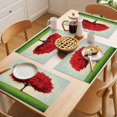 thumbnail image 5 of Red Tree Placemats Set of 12 Green Grass Gradient Sky Watercolor Place Mats Indoor Wipeable Table Mats Washable Cloth Dining Table Placemats for Kitchen Holiday Party Home Decor 13x19 Inch, 5 of 9