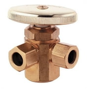 PlumbCraft 3/8 in. Compression in. X 3/8 in. Compression Brass 3-Way Valve