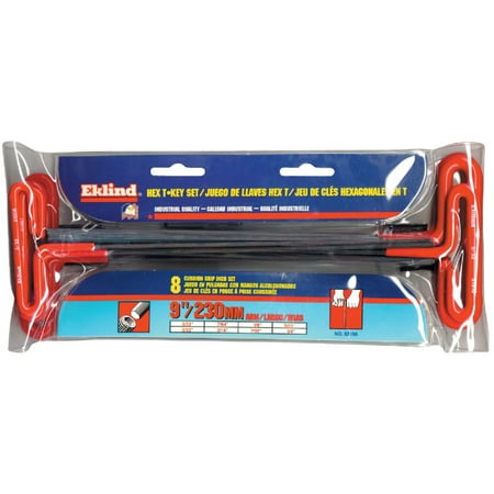 

Eklind Standard 9 In. Arm Cushion Grip T-Handle Hex Key Set 8-Piece
