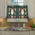 thumbnail image 2 of Yayeee Kitchen Curtains Tier Pair Light Filtering 27"x24" Rod Pocket Short Cafe Window Panel, Green Christmas, 2 of 7