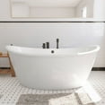 thumbnail image 2 of Dreamline Btca6636wfxxc00 Caspian 66" Freestanding Acrylic Soaking Tub - White, 2 of 12