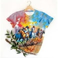 thumbnail image 4 of Patlollav Plus Size Tops Womens New Short Sleeve Round Neck Casual Printed T-Shirt, 4 of 6