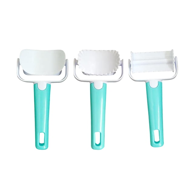 3pcs Pie Mold Cookie Mold Round Rolling Biscuit Cutting Pastry Dough Cutter Spatula Square Fondant Cutter Mold Maker (Round Wave + + Round)
